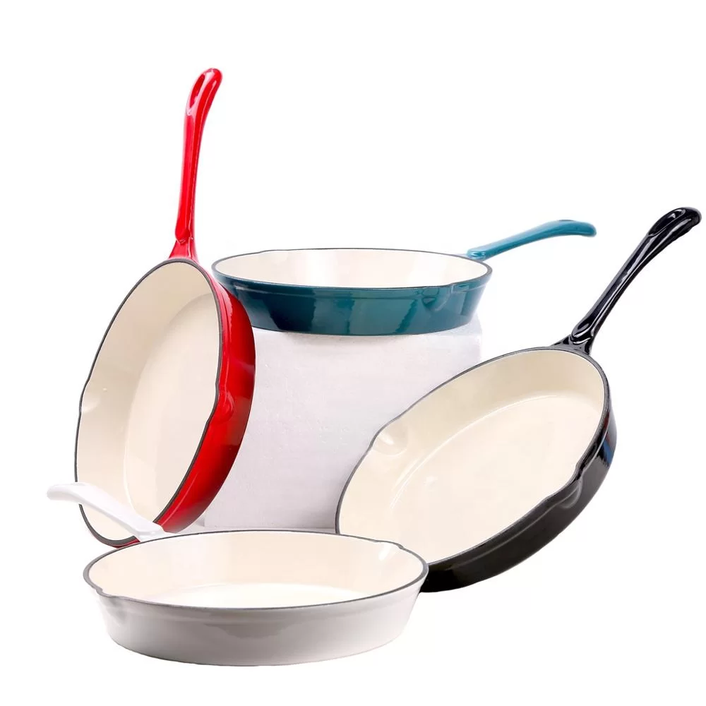 Enameled Cast Iron Skillet 10 Inch With Pour Spout