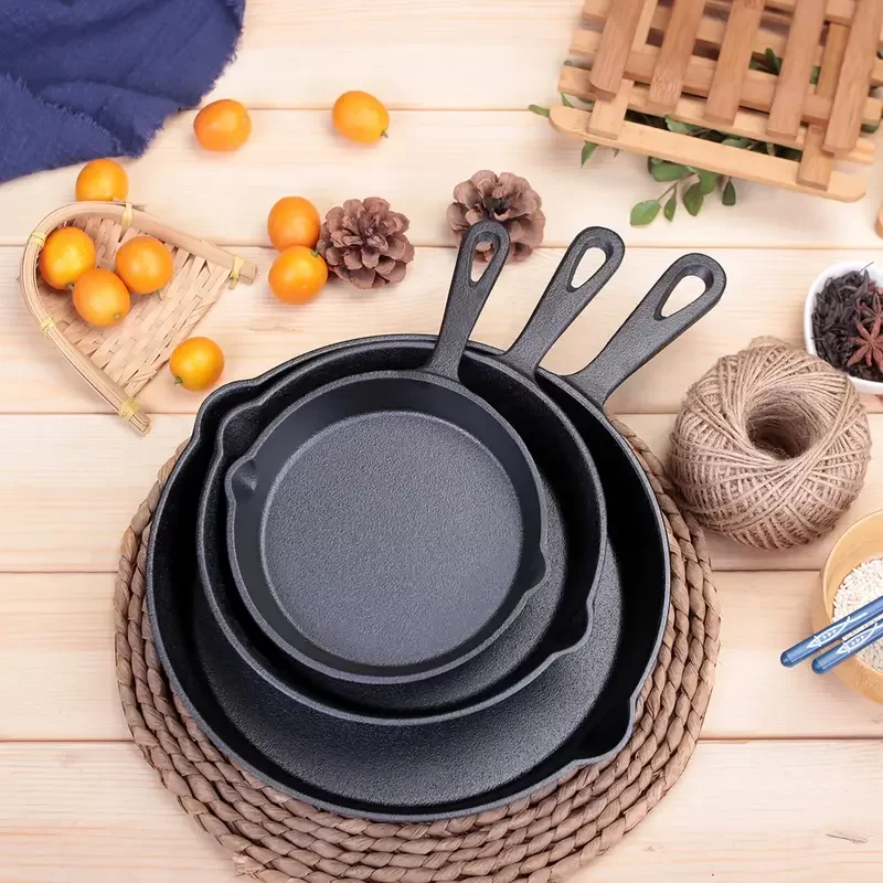 3 Piece Cast Iron Skillet Sets 10″, 8″, 6″ Pans