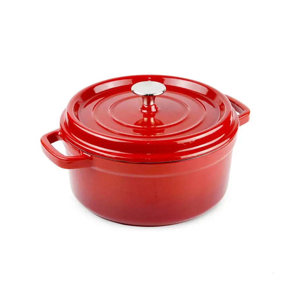5.5 qt ePangalanled cast iron dutch oven na may takip at dalawahan na hawakan