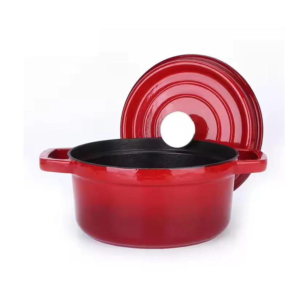 ढक्कन र दोहोरो ह्यान्डलहरू सहित 5.5 Qt ईनामल्ड कास्ट आइरन डच ओभन