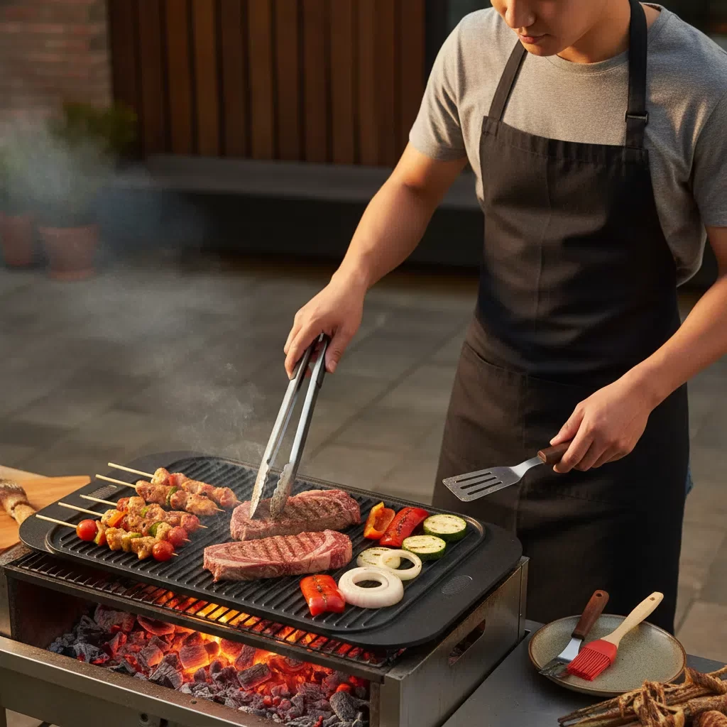 20 Inch Non Stick Cast Iron Griddle Plate For BBQ