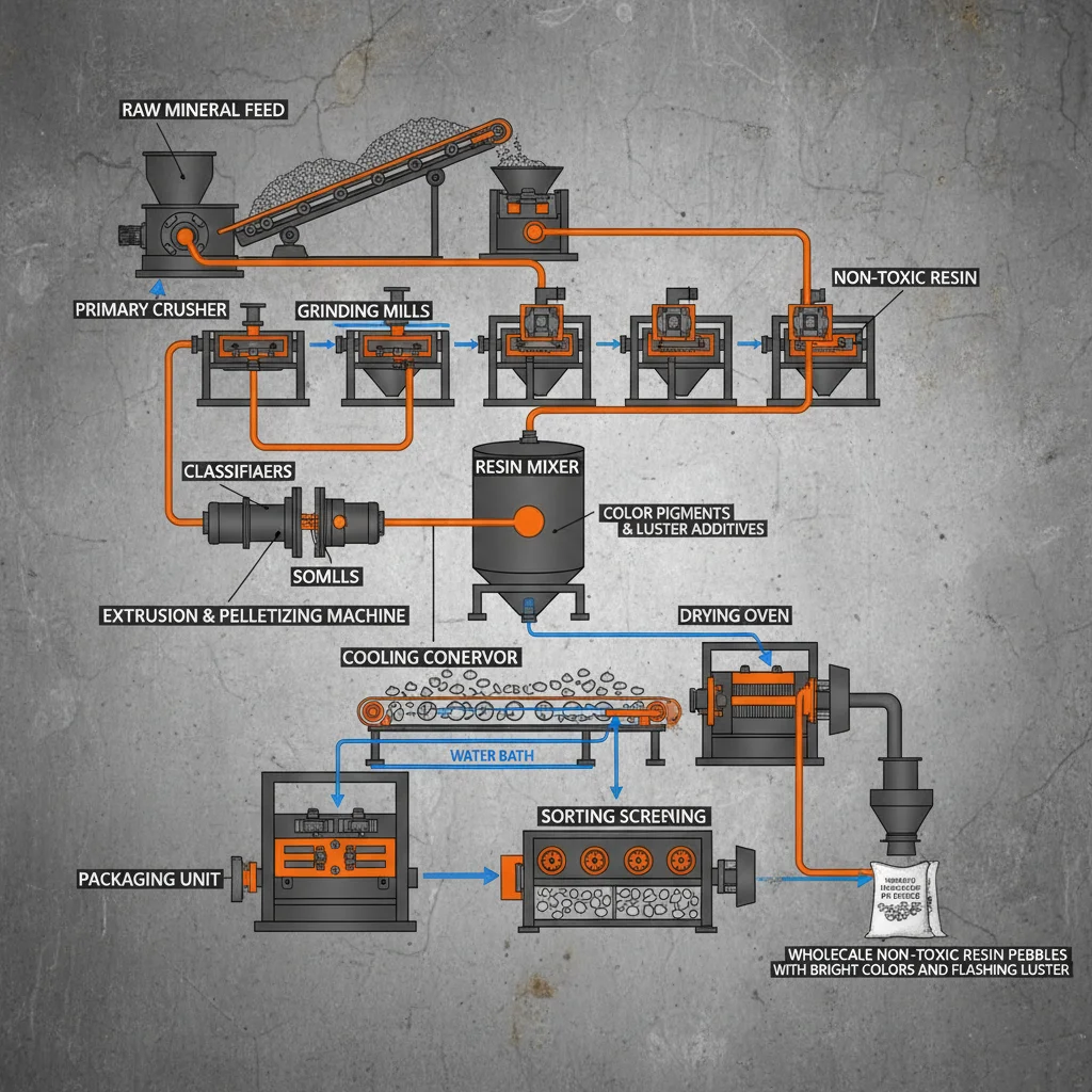 Wholesale nontoxic Resin Pebbles Will Bright Colors Flashing Luster Enhance Modern Construction Projects