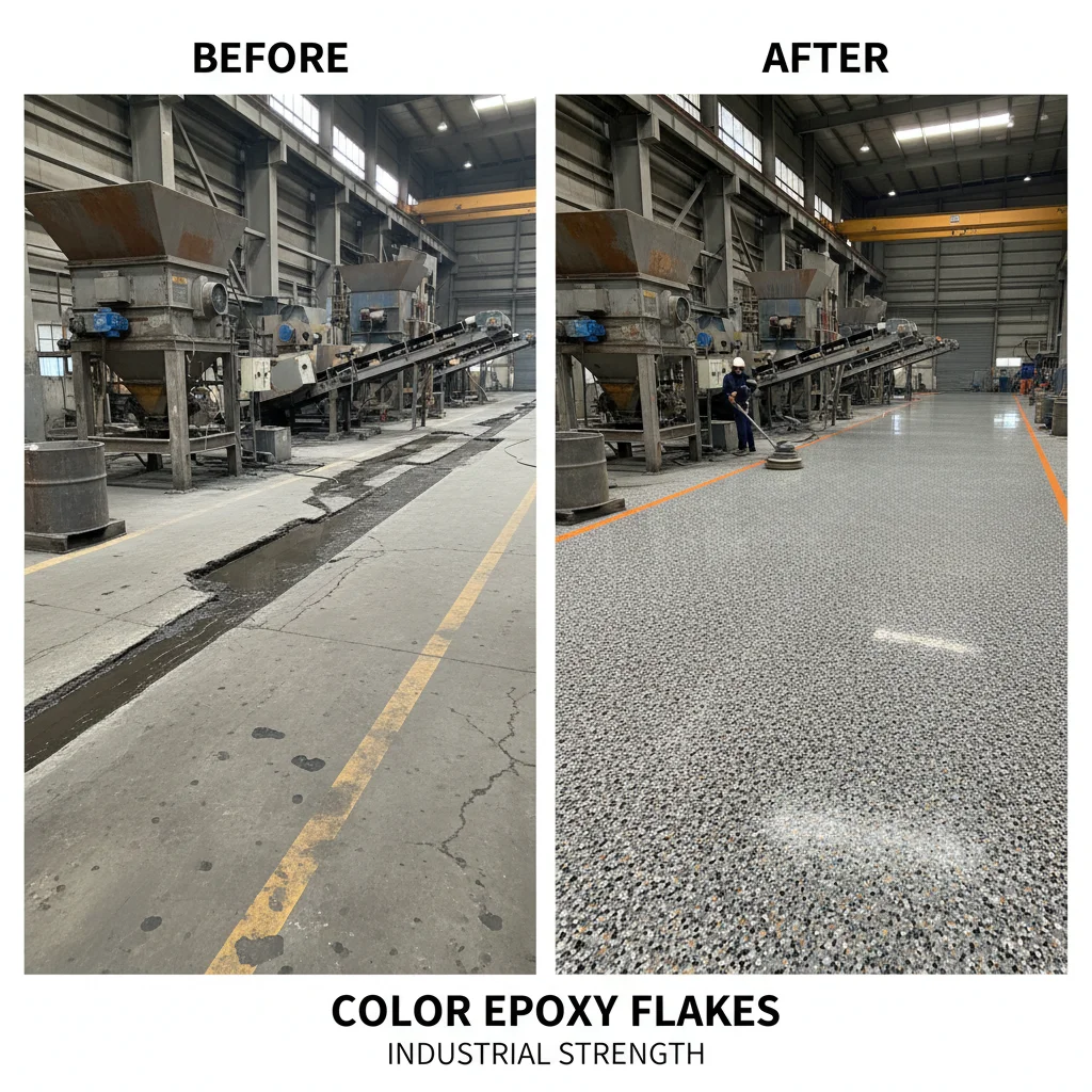 China Customized Color Epoxy Flakes for Durable and Aesthetic Flooring Solutions