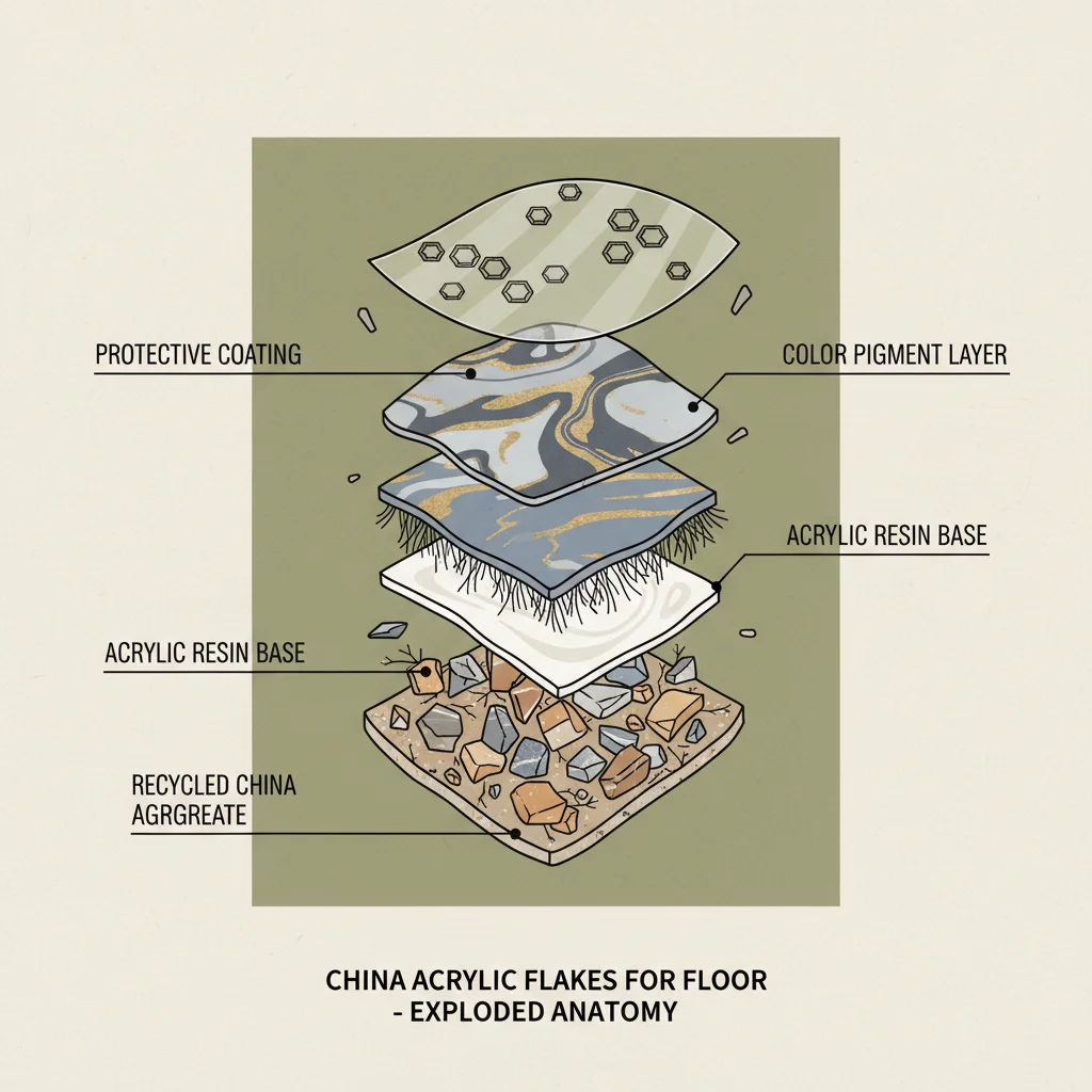 China Acrylic Flakes Flooring Solutions