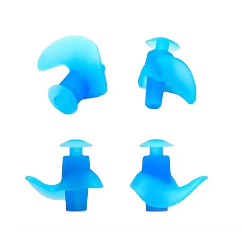 Blue Silicone Adult And Kids Swimming Earplug Nose Clip & Earplug Set
