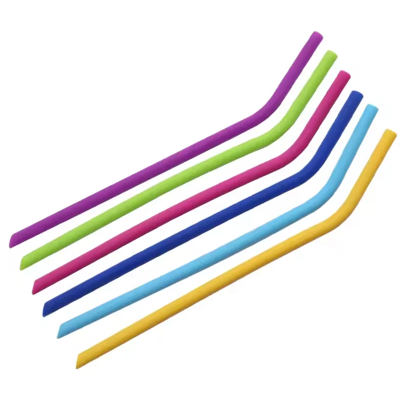 Flexible Bent Silicone Drinking Straws – Reusable Food Grade Straws