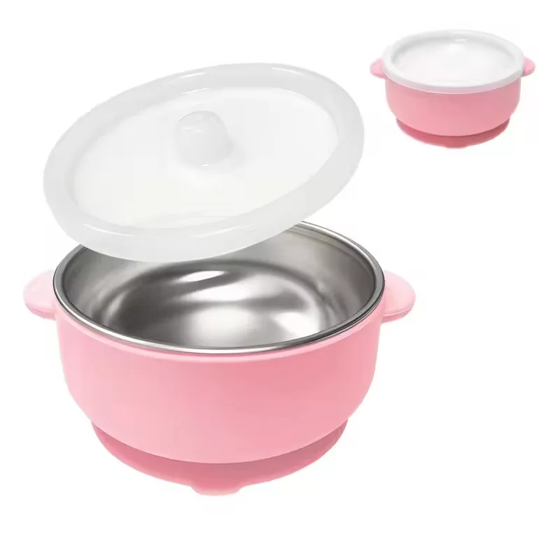Customized Logo Silicone Suction Baby Feeding Bowl