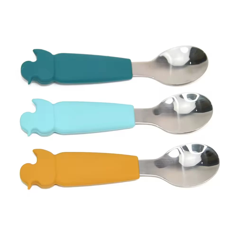 Food Grade Silicone Stainless Steel Fork Spoon