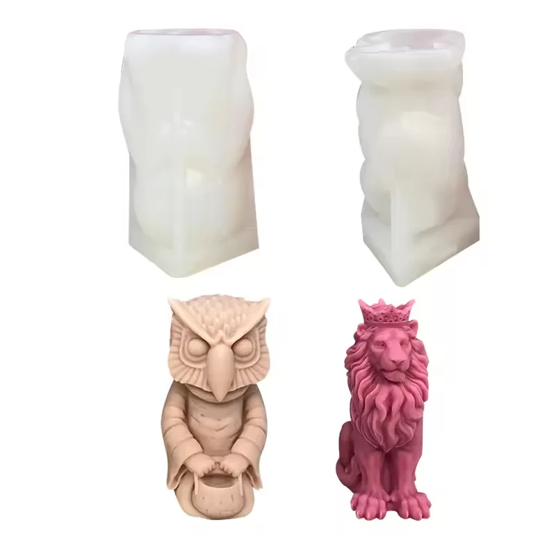 New Design Owl Devil Lion Statue Shape Soap Mold