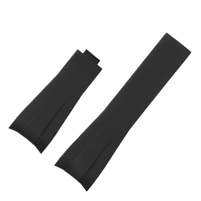 20mm 22mm Luxury Curved End Silicone Rubber Watch Strap