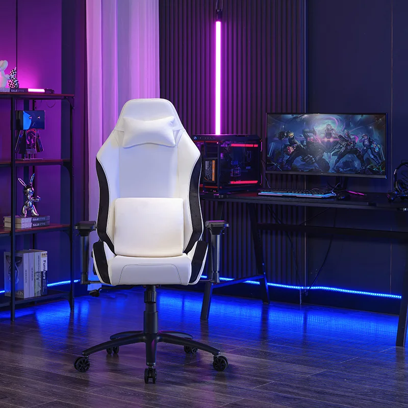 RGB Gaming Chair with LED Lighting and Reclining Backrest