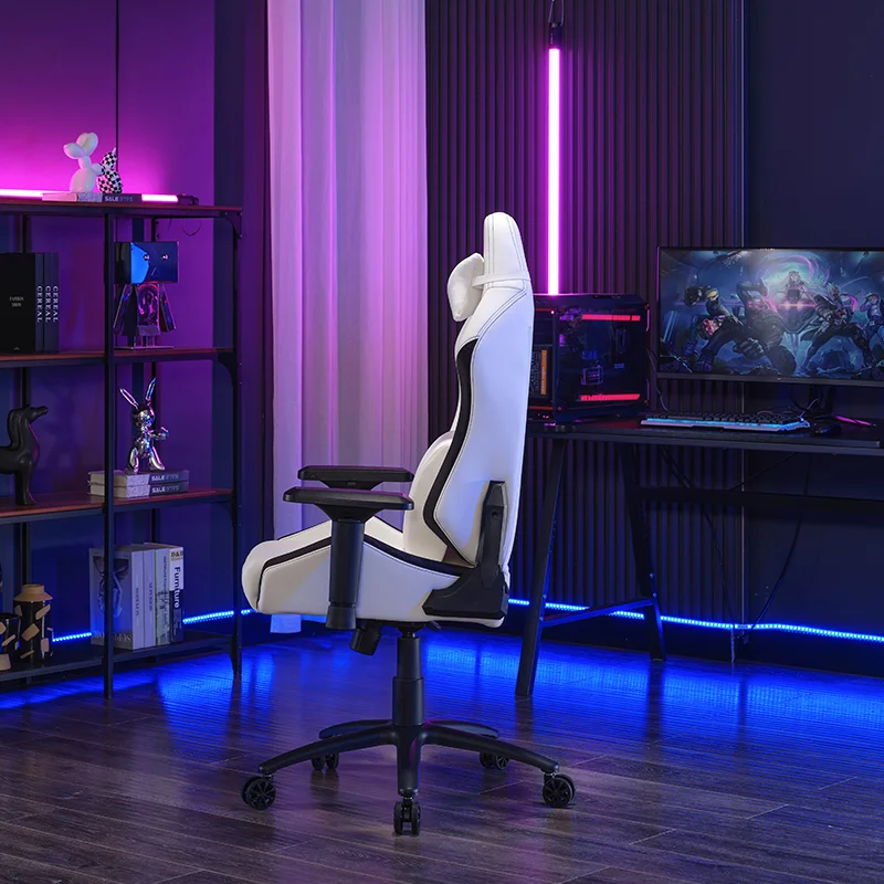 RGB Gaming Chair with LED Lighting and Reclining Backrest