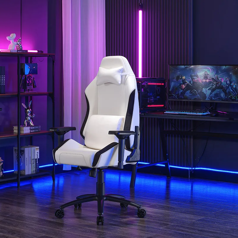 RGB Gaming Chair with LED Lighting and Reclining Backrest