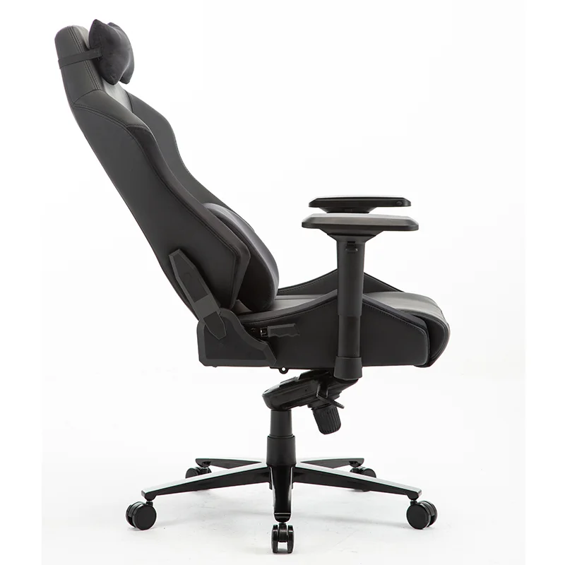 Leather Gaming Chair with 360° Swivel and Smooth Rolling Wheels