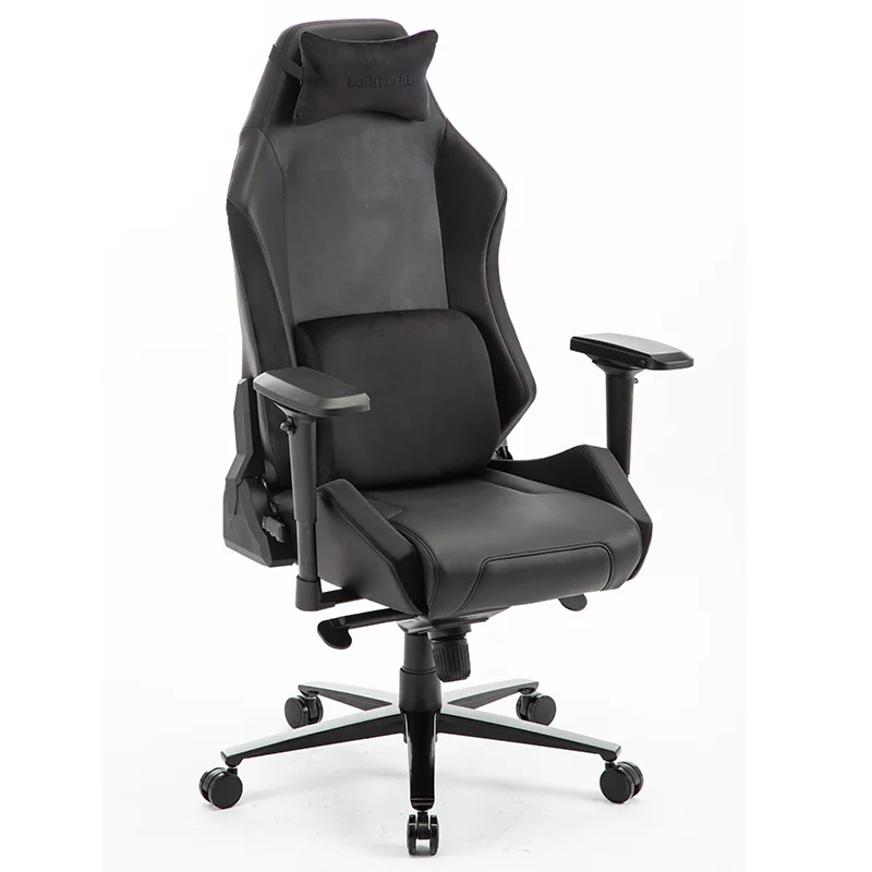 Leather Gaming Chair with 360° Swivel and Smooth Rolling Wheels