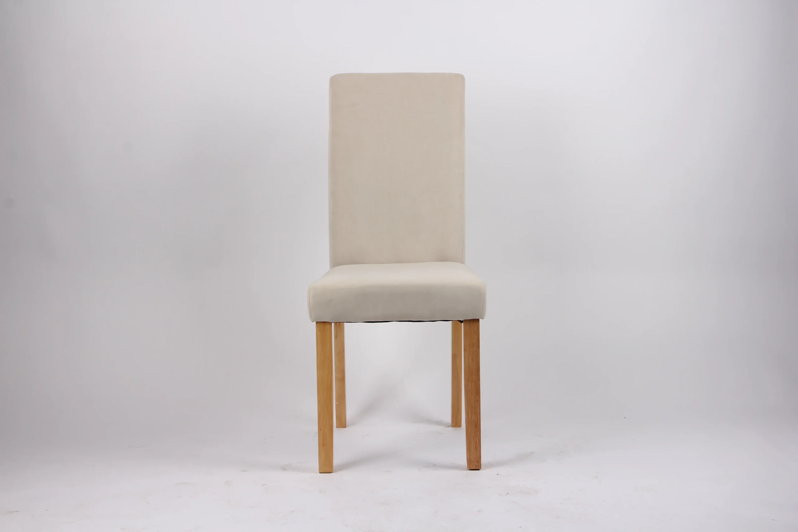 Cream-Colored Fabric Dining Chair