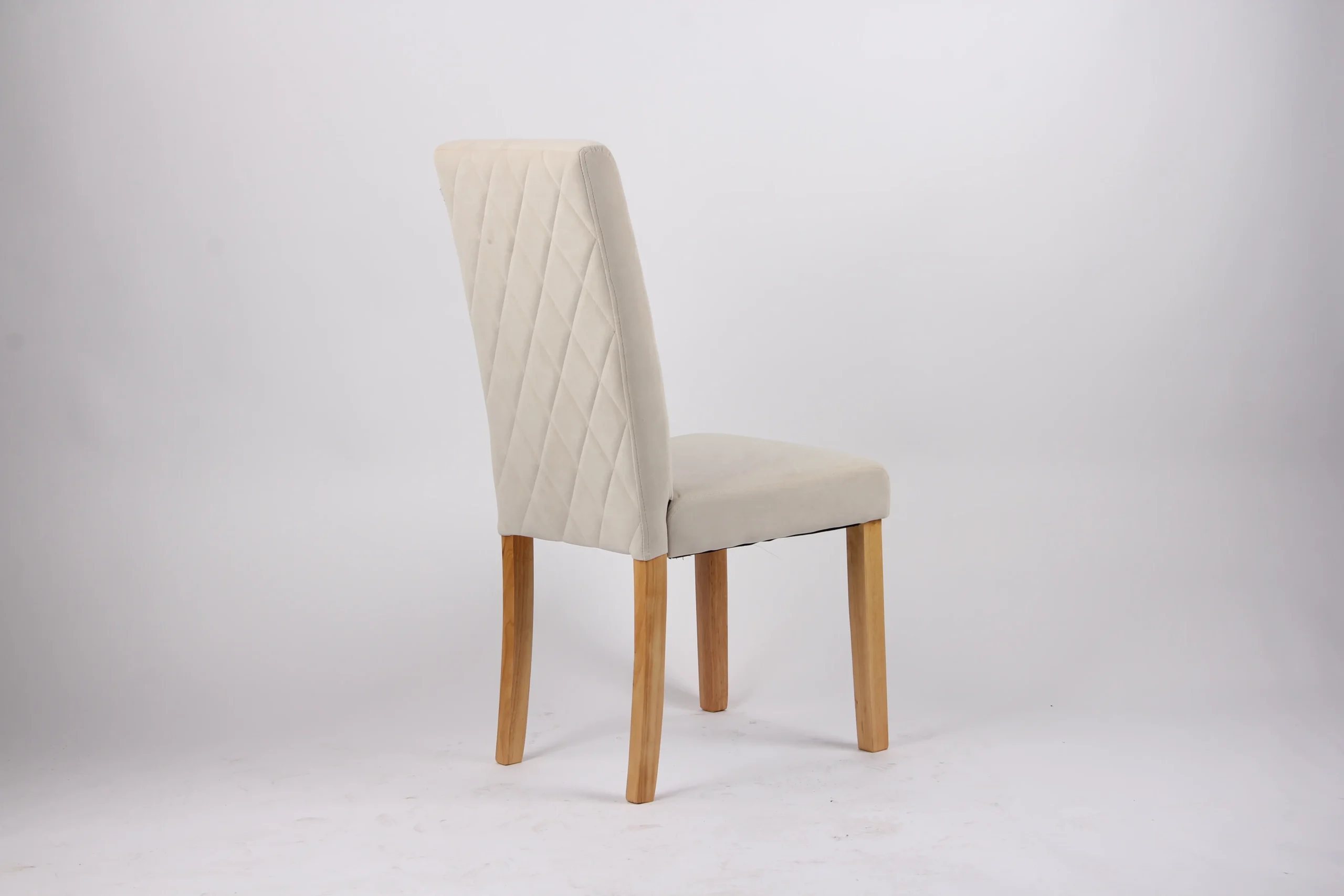 Cream-Colored Fabric Dining Chair