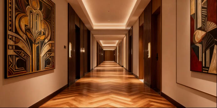 Pisos laminados em espinha de peixe premium para casas modernas
