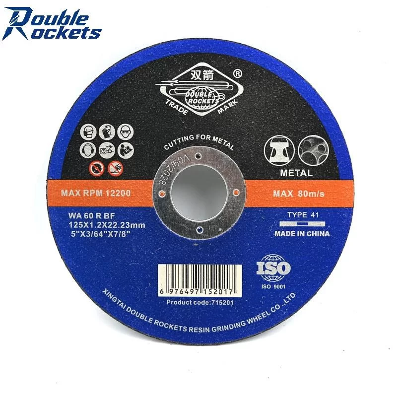Ultra-Thin 125×1.2×22.23mm Double Rockets 5 Inch Metal Cutting Disc for Metal/Stainless Steel Cutting Wheel Abrasive Cutting Tool