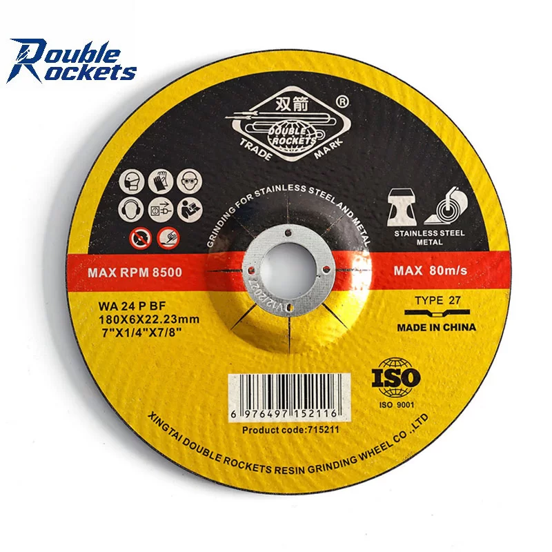 Cakram/Roda Gerinda Abrasif 180×6.0×22.23Mm Kustom OEM untuk Roda Pemoles Cakram Abrasive Kualitas Baik Logam