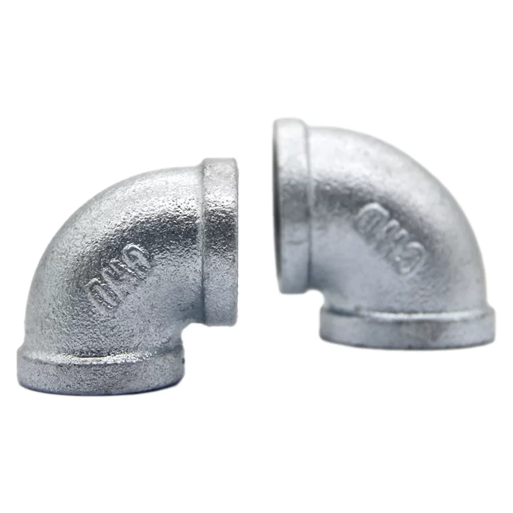Codo de 90 grados de hierro maleable galvanizado