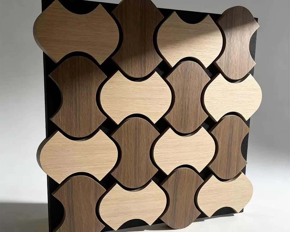 Geometric Oak & Walnut 3D Wall Art