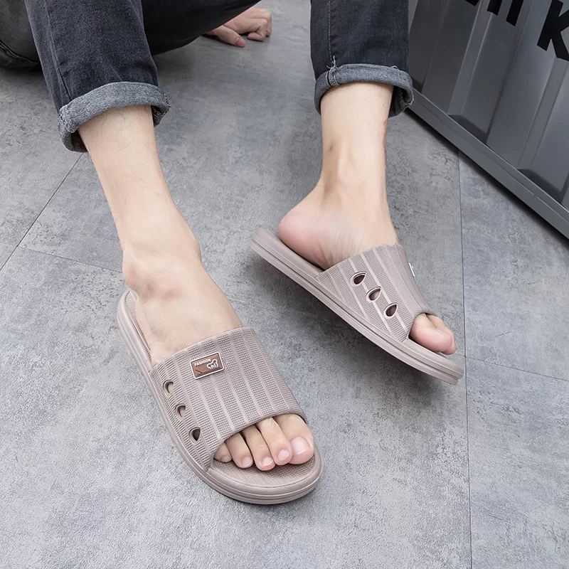 Men's Textured PVC Slides – Lightweight Indoor/Outdoor Sandals