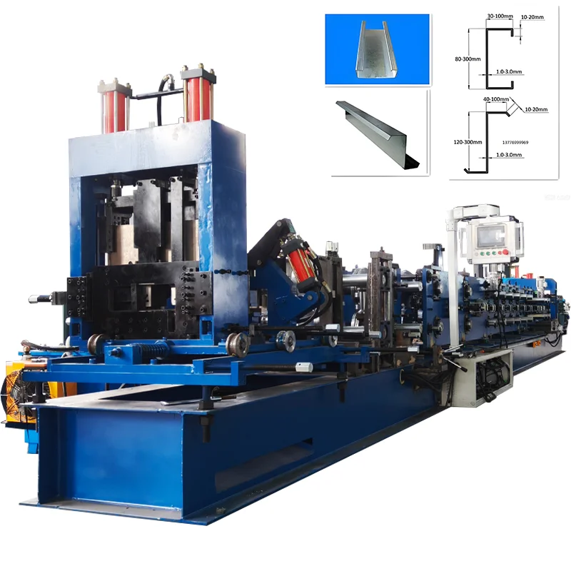 High Efficiency CZ Purlin Roll Forming Machine for Steel Buildings