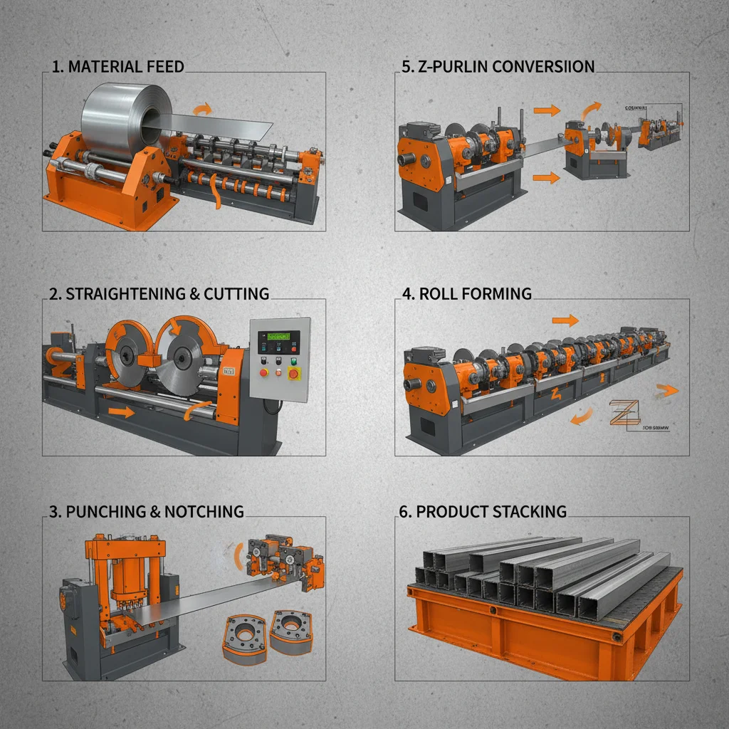 High Precision c z purlin roll forming machine for Steel Construction