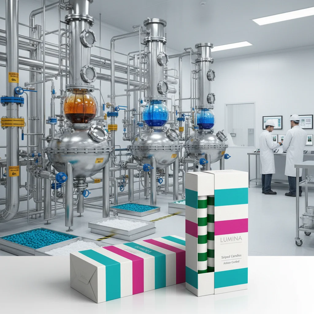 Elevate Your Ambiance with Striped Candles Crafted for Sophistication