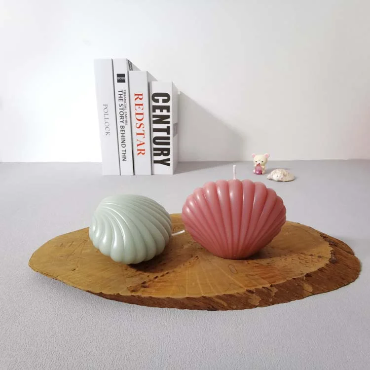 Muschel-Duftkerzen, ästhetische, trendige Kerzen, handgegossenes Sojawachs, handgefertigte Freesien-Muschelform für dänische Raumdekoration in PasTelltönen