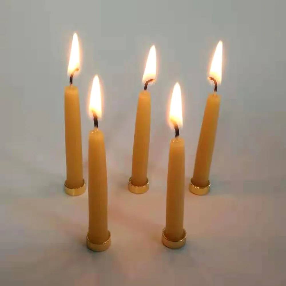 Kerzenständer-Set aus 100 % Bienenwachs, 20 Minuten Brenndauer für Yoga und Meditation