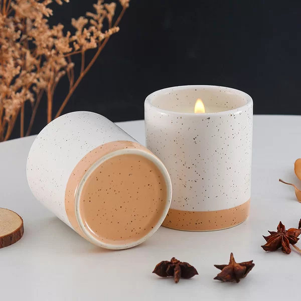 Handglasierte Keramikbehälterkerze | Nordic Startseite Decor Duftkerze