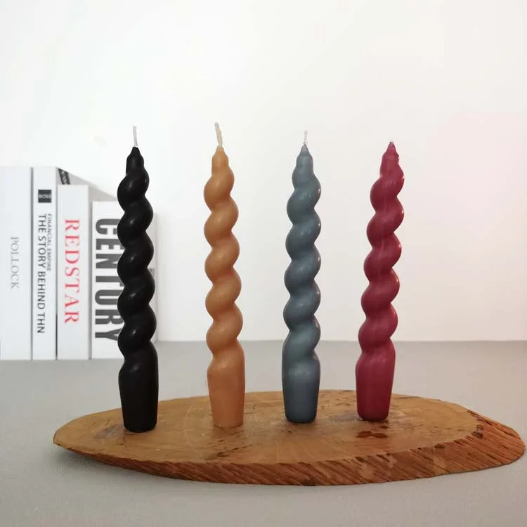 7-Zoll-Spiralkegelkerzen, geruchlose, tropffreie, gedrehte dicke Kerzenständer für die Inneneinrichtung, Party, Hochzeit und Feiern