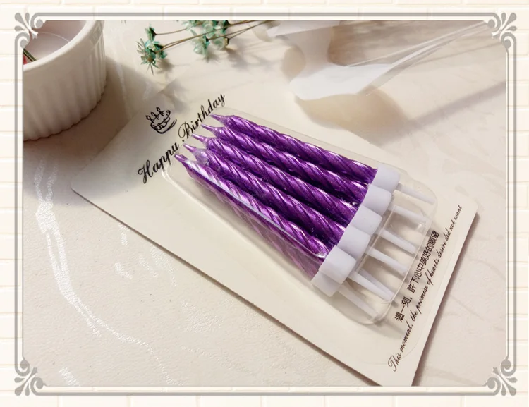 High Quality Gold Silver Spiral Happy Birthday Candle for Cake Birthday Party Decorations, Anniversary and Meetups