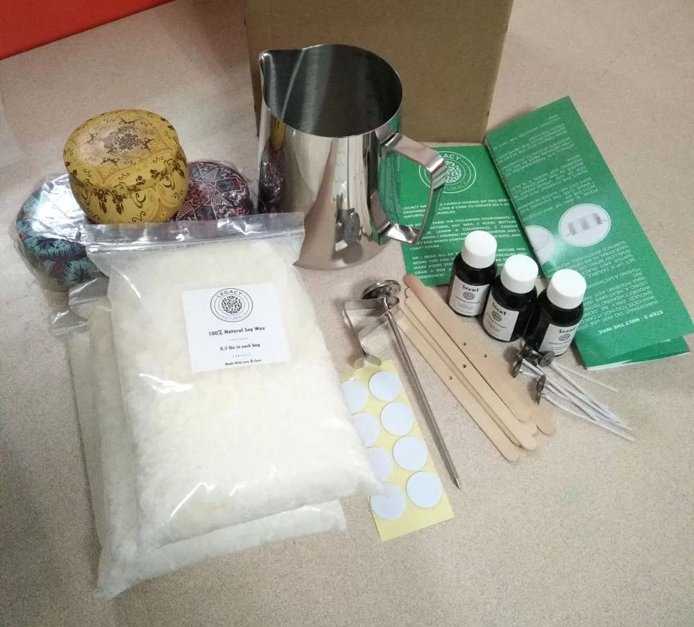 Alle-in-One-KerzenhersTellungs-DIY-Kit | Premium-Starterset mit natürlichem Sojawachs, Düften und Zubehör | Kreative Geschenkidee