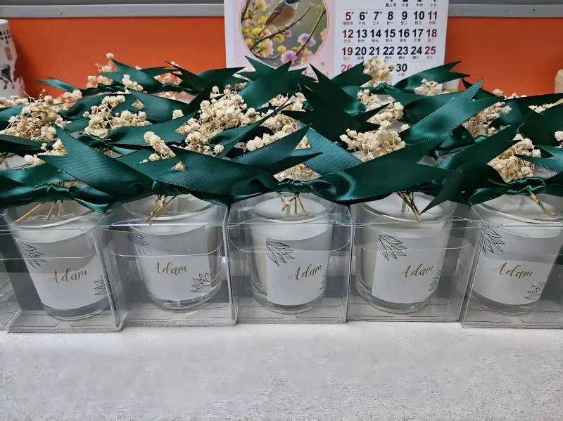 luxury scented candles personalized custom wedding party candle gift