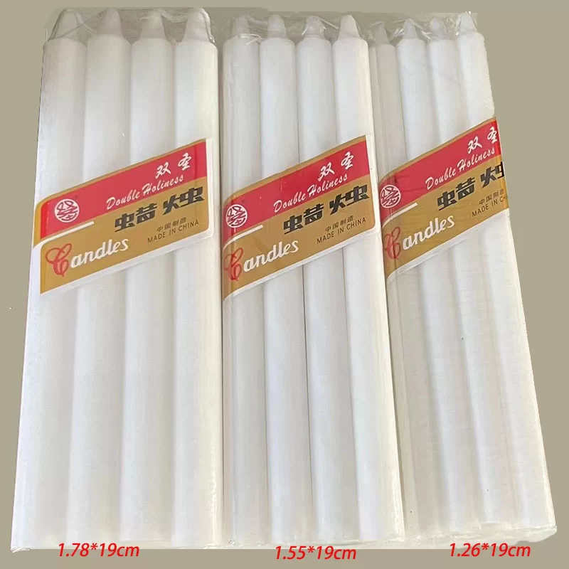 Günstige weiße, gerade NotfAllekerze, rauchfreie, parfümfreie Paraffinwachskerze für die Beleuchtung und Dekoration Ihres Zuhauses.