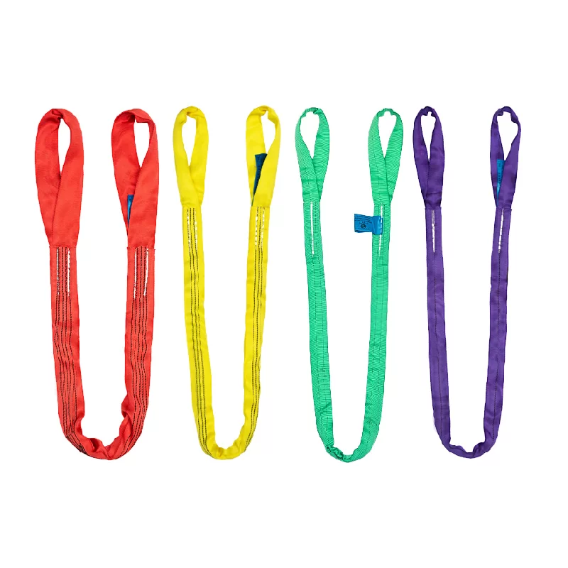 Eslingas redondas de poliéster para grúa Industrial, eslingas de elevación de correas de carga pesada de elevación directa de fábrica
