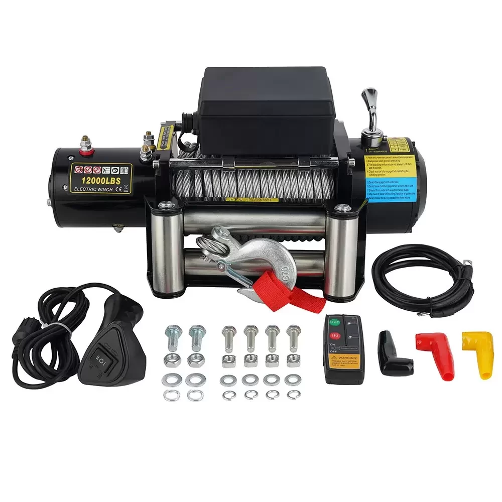 12000lbs Electric Winch with 24V Steel Wire Rope for Autos Anchor Winch for Vehicles