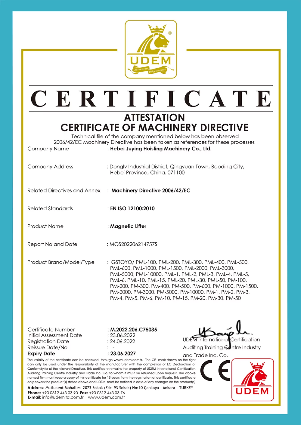 manual operated chain hoist