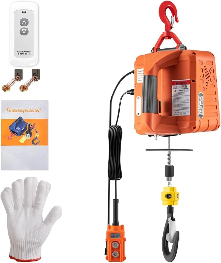 100kg 300kg Mini Small Portable Traction Electric Hoist Remote Control Electric Hoist