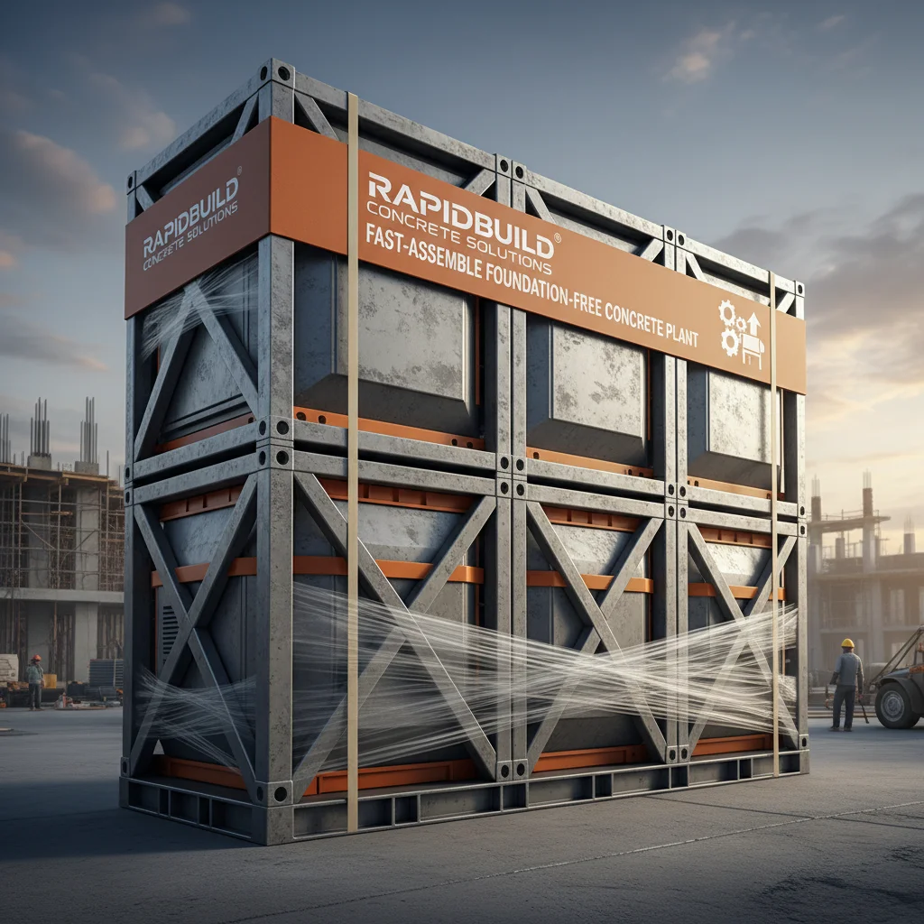 Efficient fastassemble foundationfree concrete plant for Construction