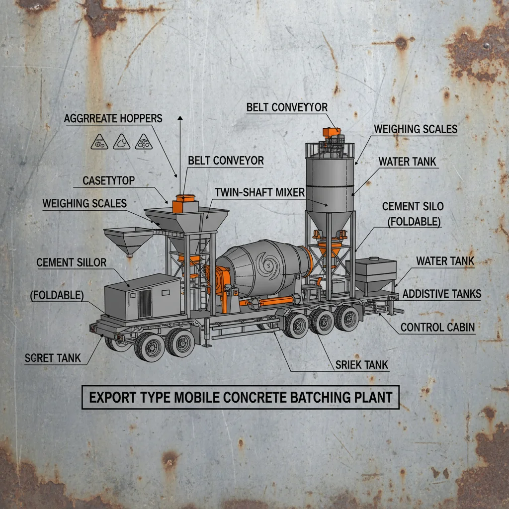 High Efficiency Export Type Mobile Concrete Batching Plant Guide