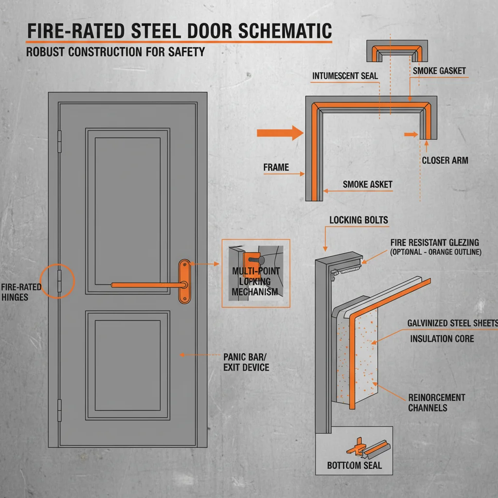 High Quality Fire Steel Door for Life Safety and Building Protection