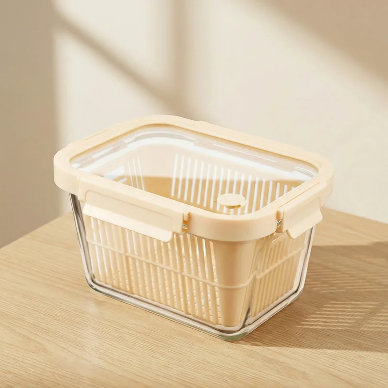 IKOO Glass Meal Prep Container with One-Handed Opening Lid