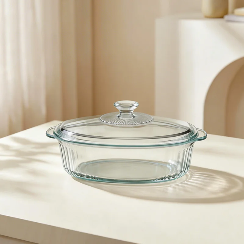 IKOO Lead-Free High Borosilicate Glass Casserole Dish with Lid
