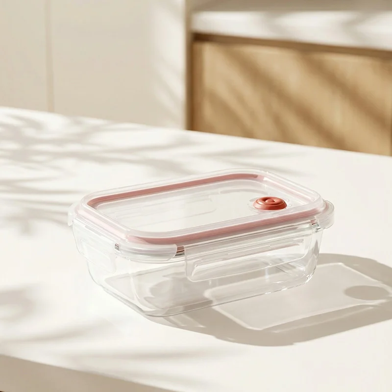 IKOO Borosilicate Glass Food Container with Vented 4 Lock PP Lid
