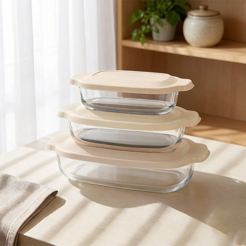 IKOO Borosilicate Glass Bakeware with PP Lid 1000ml to 3600ml