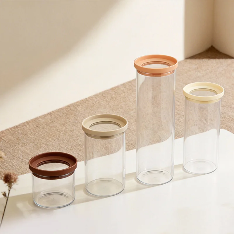 IKOO Airtight Glass Food Storage Jars with Lids for Kitchen & Pantry Organization